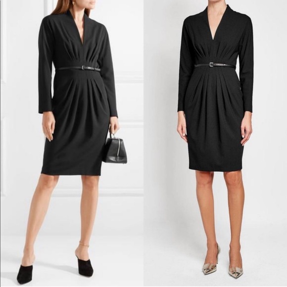 MaxMara Black Afosi Virgin Wool Long Sleeve Dress - Picture 8 of 8